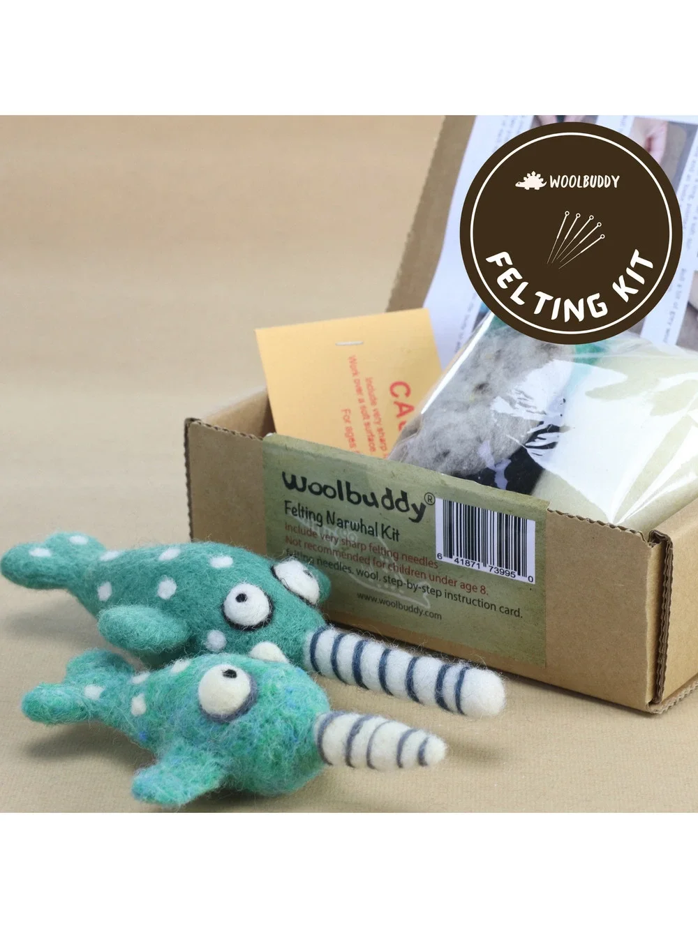 Woolbuddy - Needle Felting Narwhal Kit